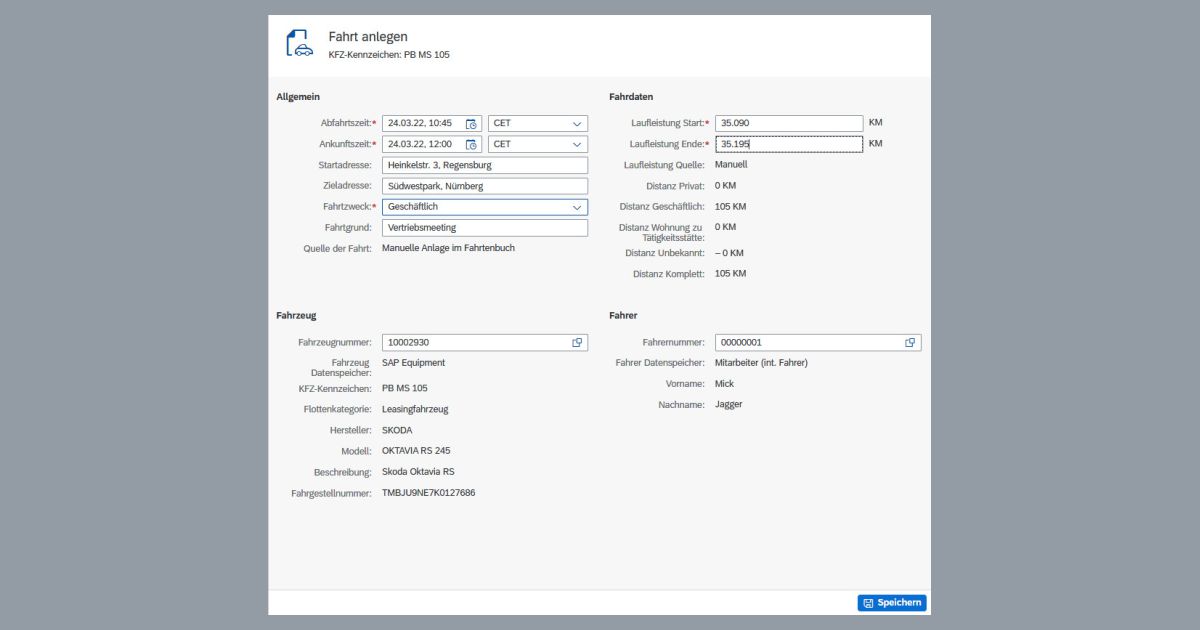 Digitales Fahrtenbuch in SAP Fiori - Beitragsbild